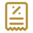 Illustration of a receipt with discount symbols