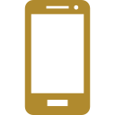 Golden icon of a smartphone symbolizing mobile technology.